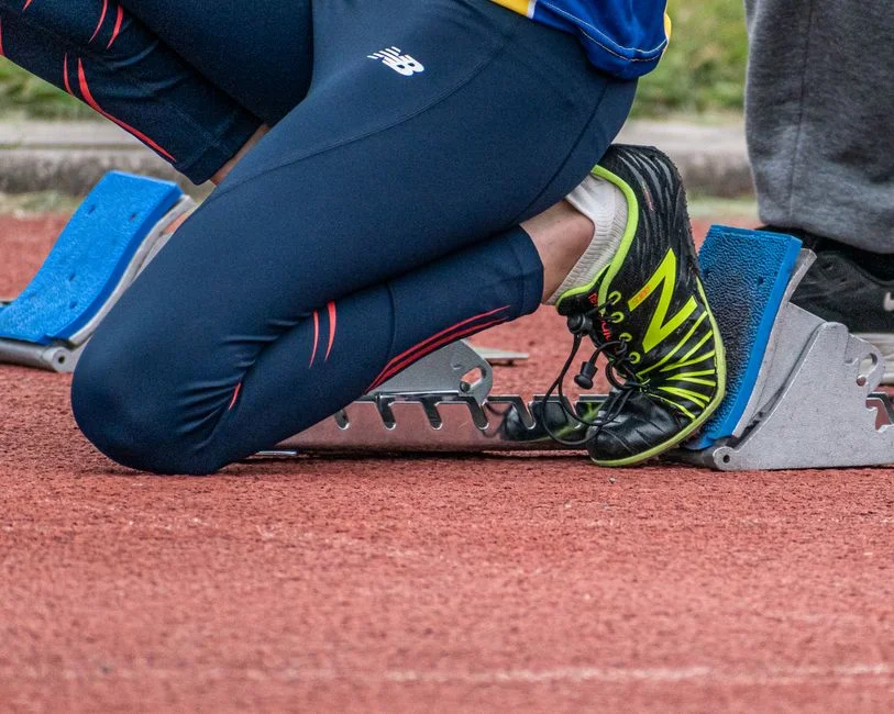 sprinters starting blocks